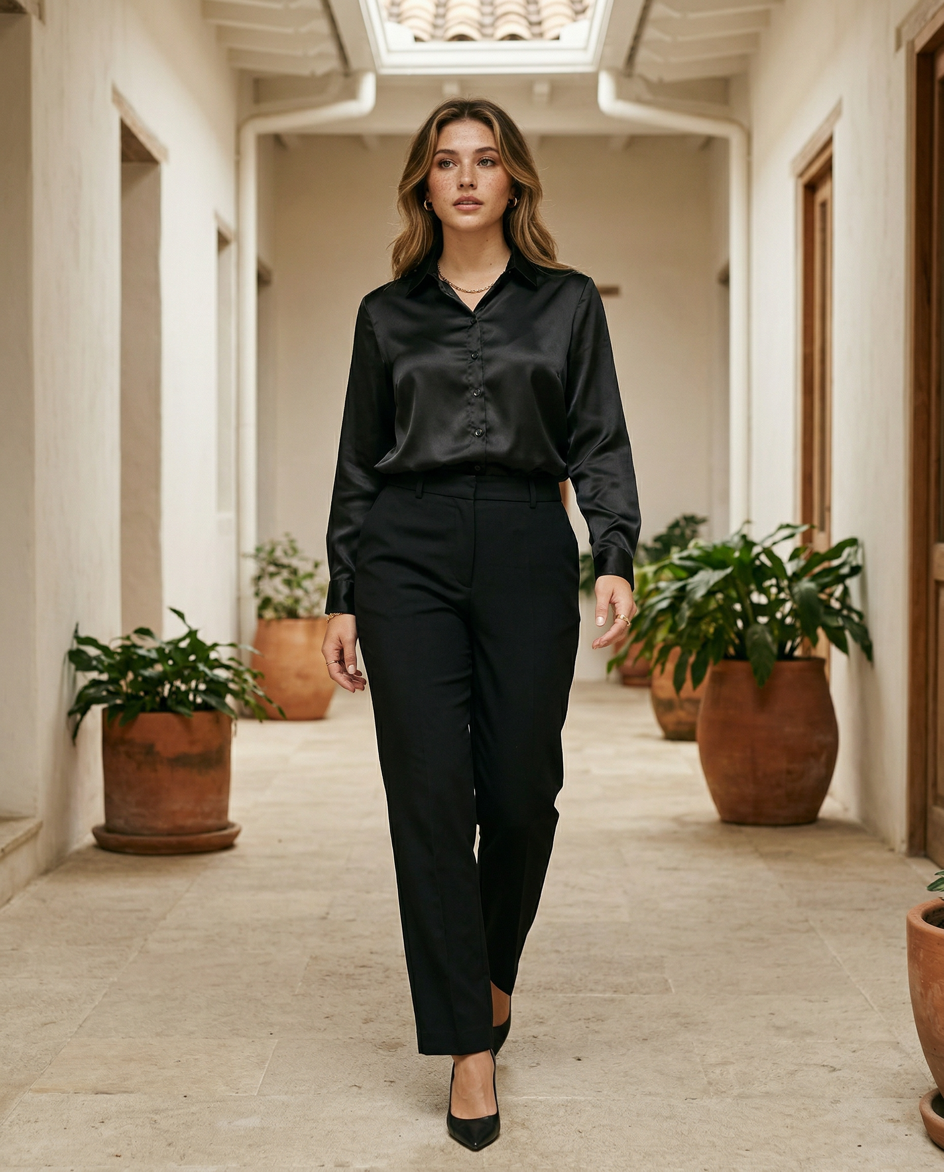 Detalle de Blusa Clasica Satin de YACADI.