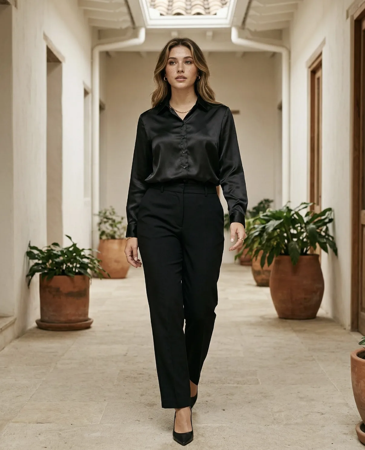 Detalle de Blusa Clasica Satin de YACADI.