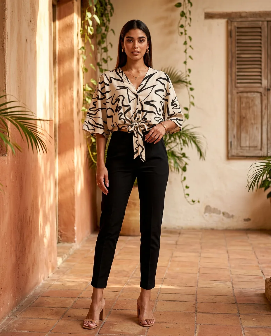 Vista principal de Blusa Mariposa Estampada de YACADI.