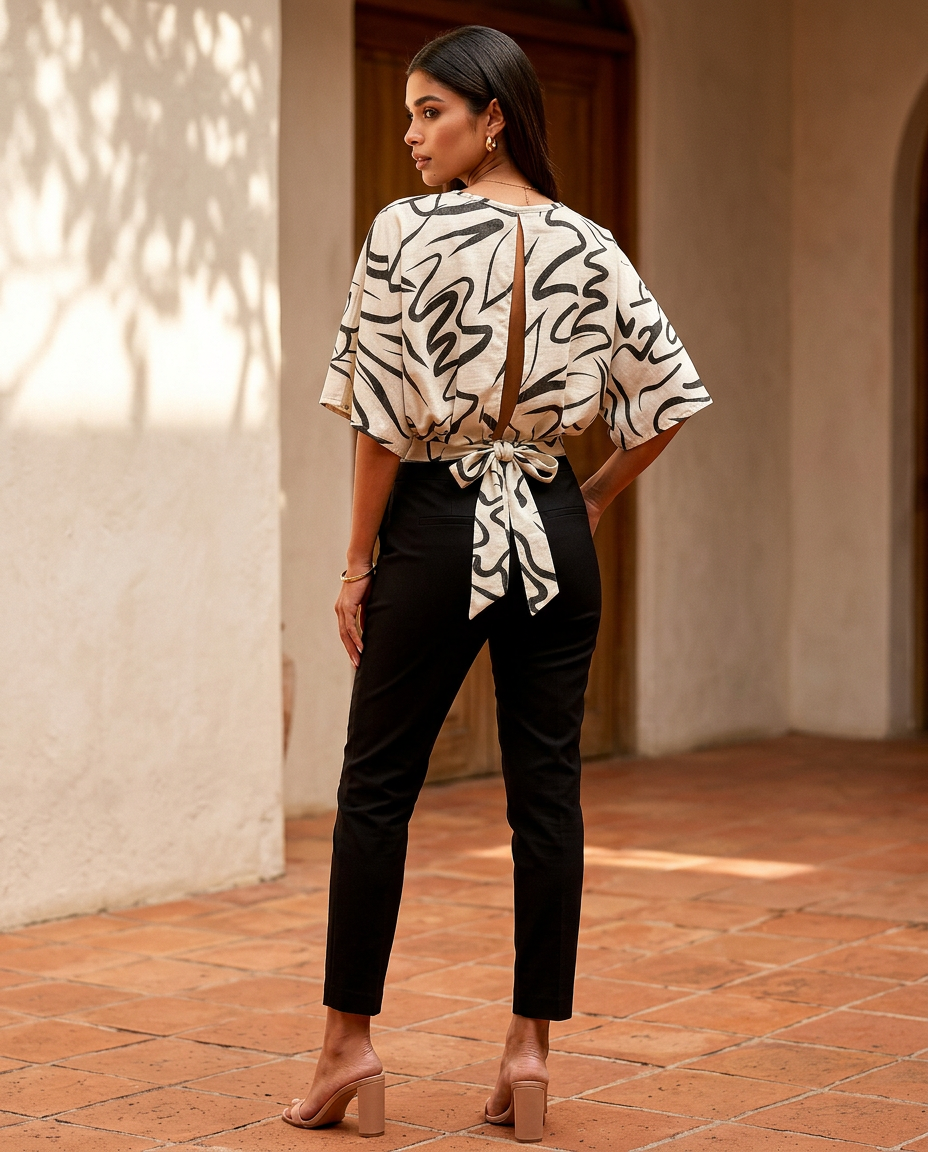 Vista adicional de Blusa Mariposa Estampada de YACADI.