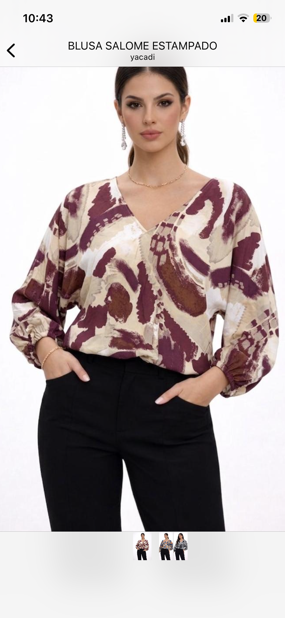 Detalle de Blusa Salome Estampada de YACADI.