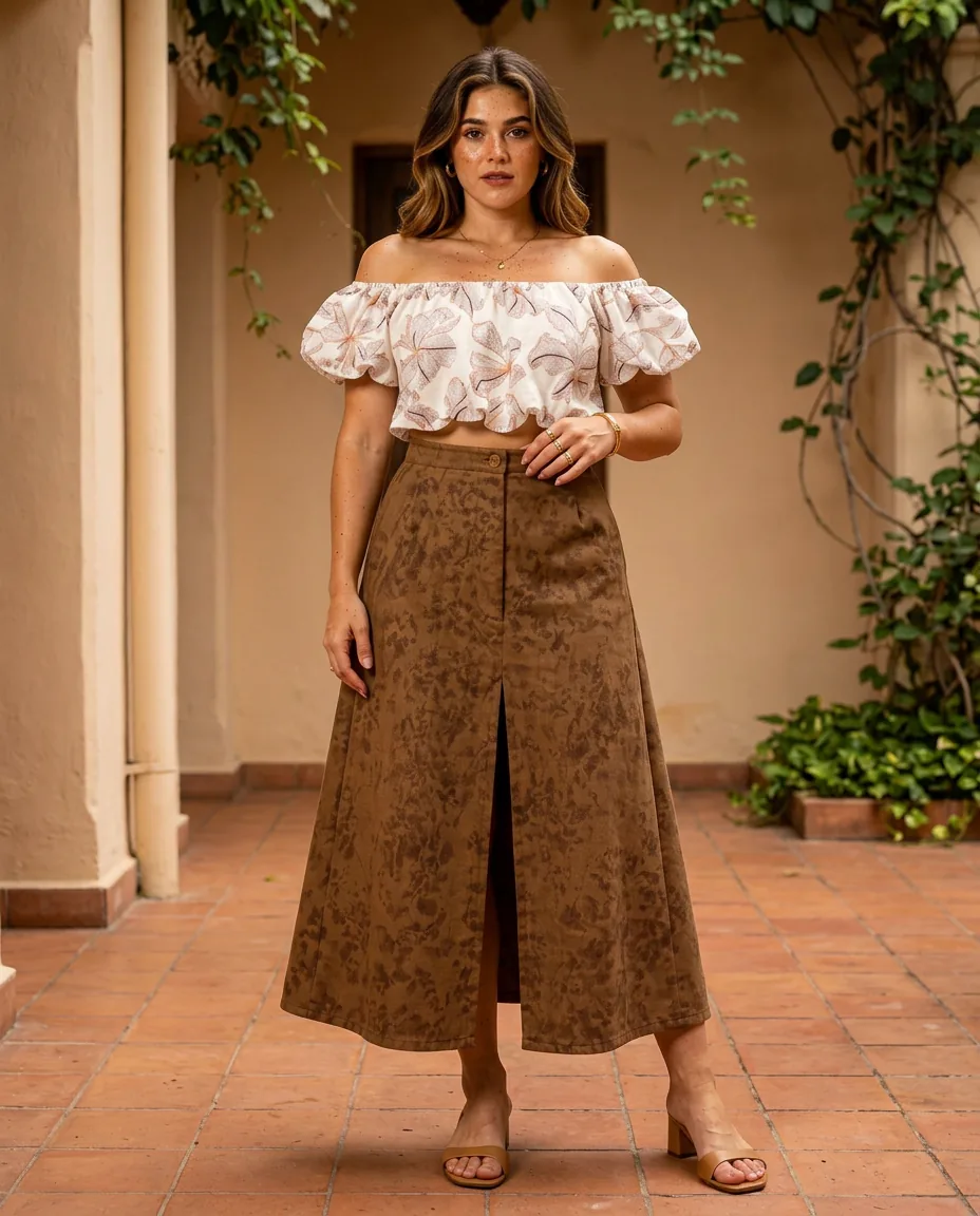 Vista principal de Falda Midi de YACADI.