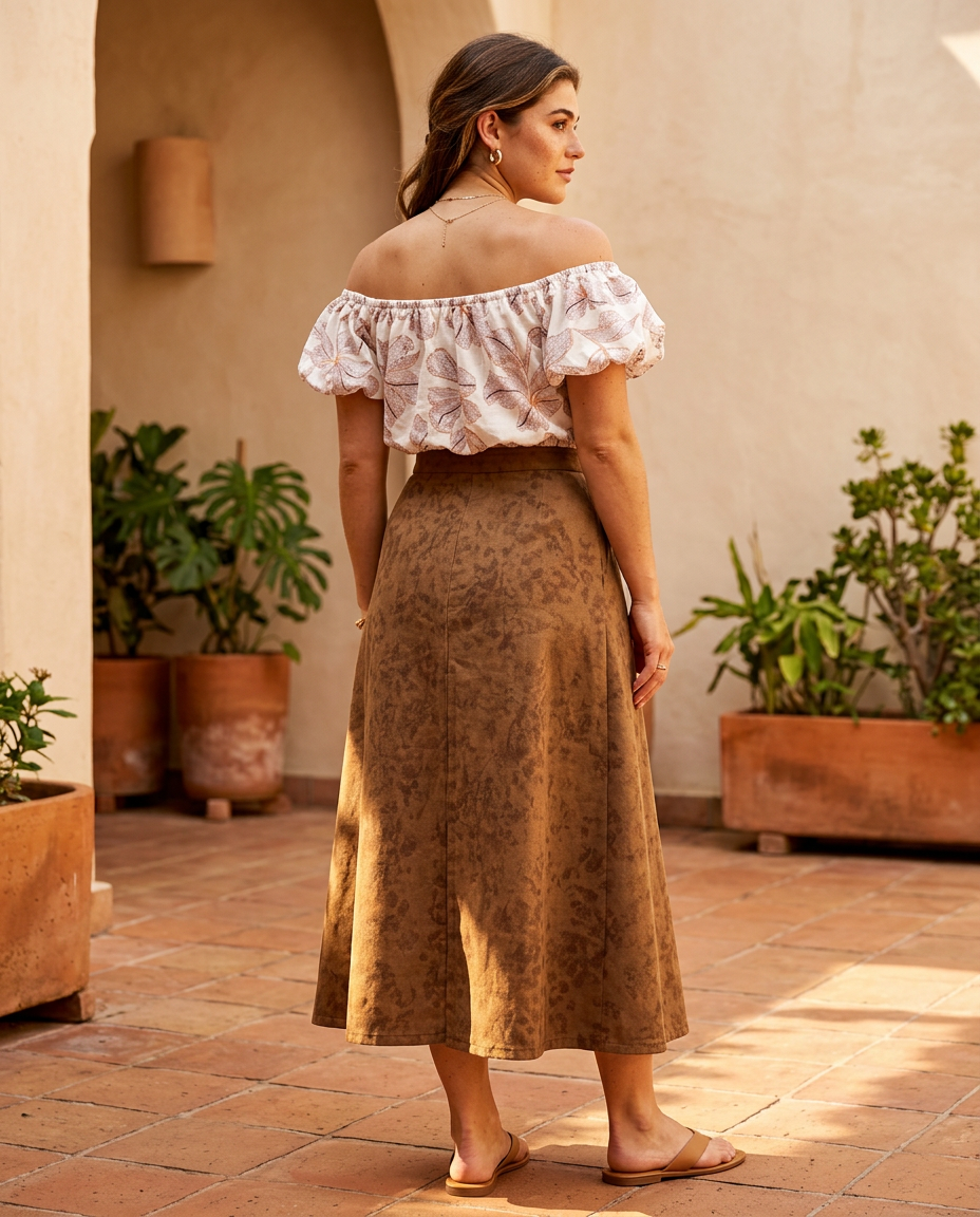 Vista adicional de Falda Midi de YACADI.