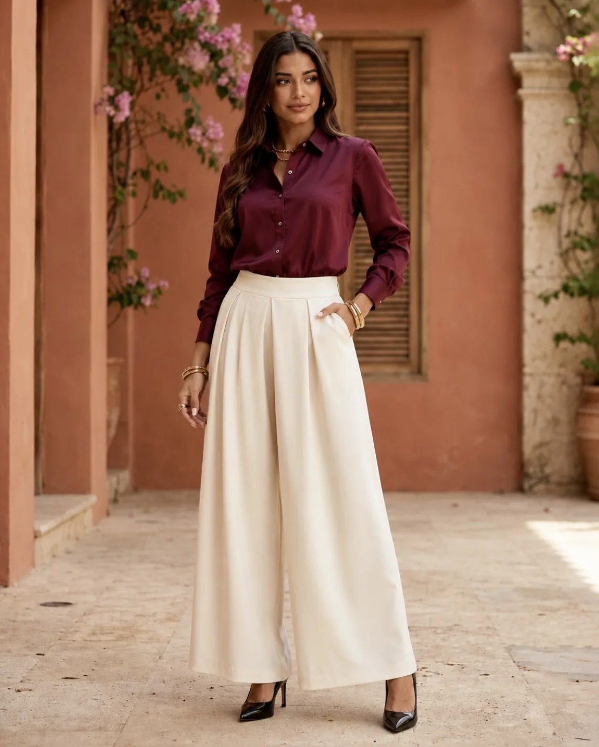 Detalle de Pantalon Palazzo de YACADI.